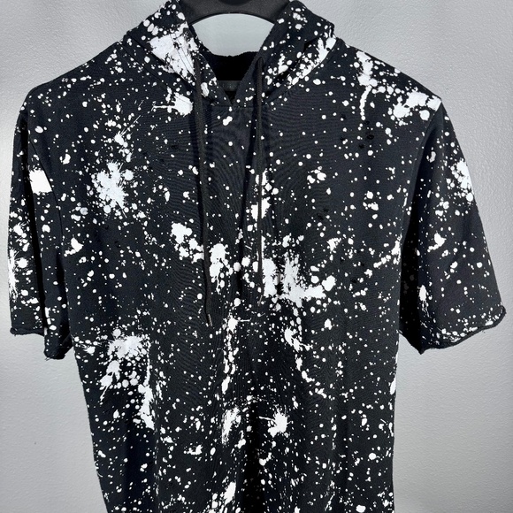 Brooklyn Cloth Mfg Co Lightweight Short-Sleeve Hoodie – White Splatter Print - Picture 1 of 12